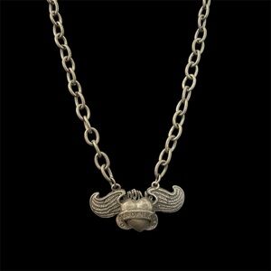 Vintage Silver Winged Queen of Hearts Necklace